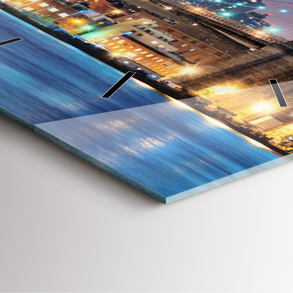 Reloj de pared cuadrado Puente de Brooklyn y East River