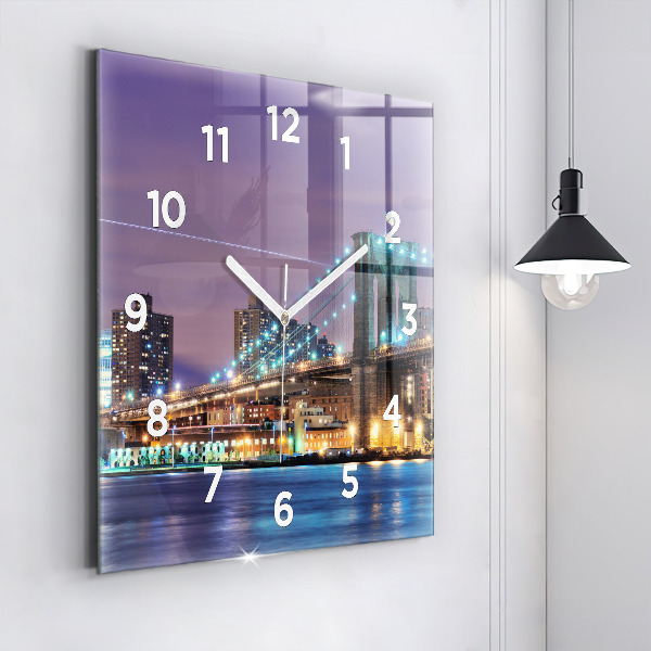 Reloj de pared cuadrado Puente de Brooklyn y East River