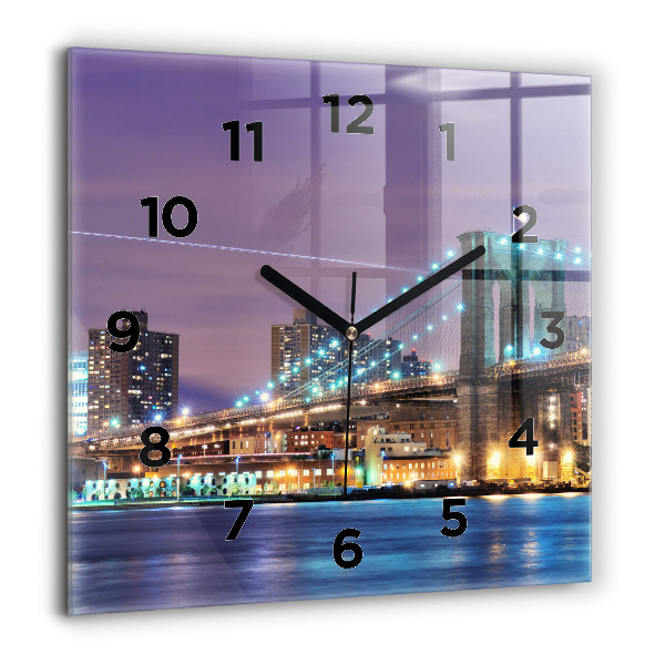 Reloj de pared cuadrado Puente de Brooklyn y East River