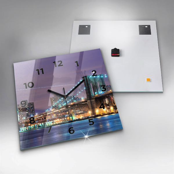 Reloj de pared cuadrado Puente de Brooklyn y East River