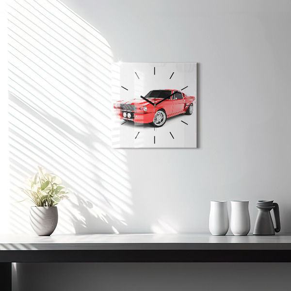 Reloj de pared cuadrado Coche deportivo