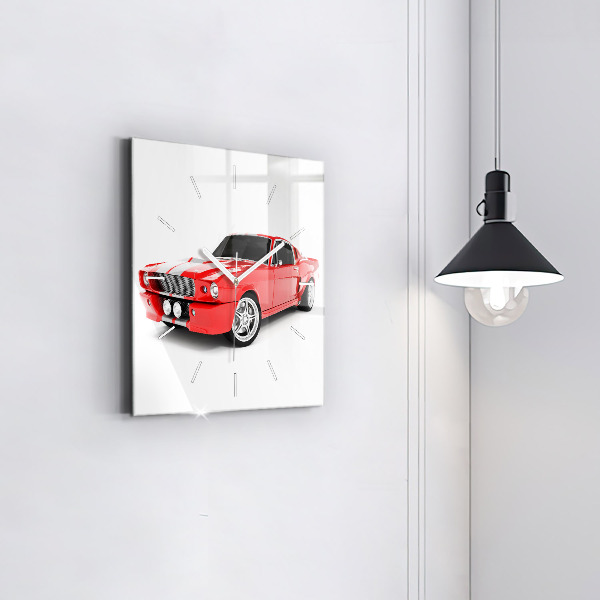 Reloj de pared cuadrado Coche deportivo