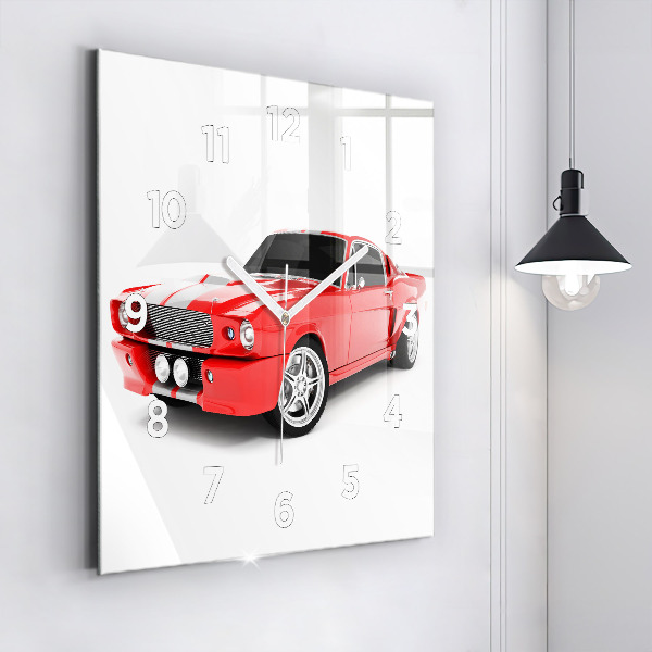 Reloj de pared cuadrado Coche deportivo