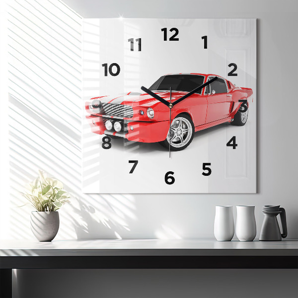 Reloj de pared cuadrado Coche deportivo