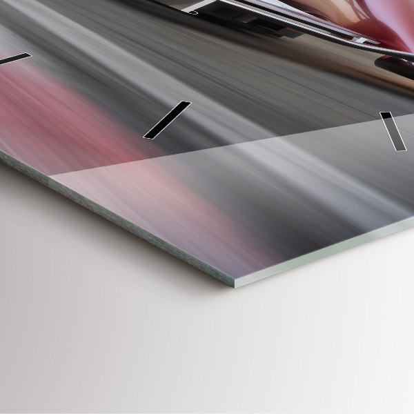 Reloj de pared cuadrado Coche de carreras deportivo