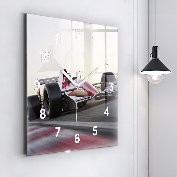 Reloj de pared cuadrado Coche de carreras deportivo