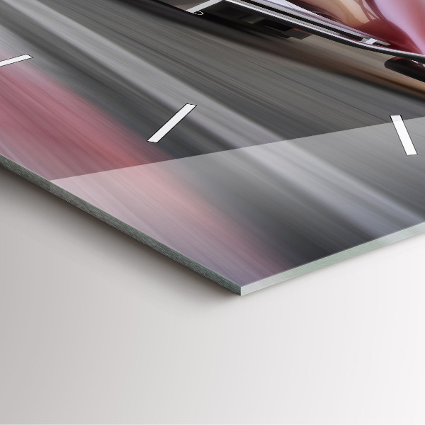 Reloj de pared cuadrado Coche de carreras deportivo