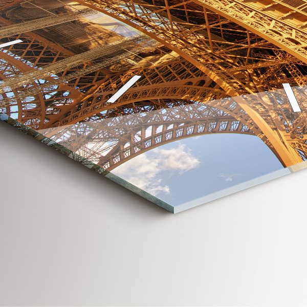 Reloj cuadrado Torre Eiffel bajo el sol