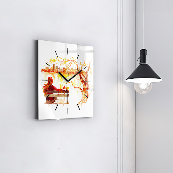 Reloj cuadrado Paisaje otoñal