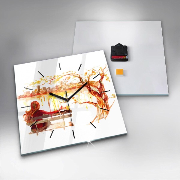 Reloj cuadrado Paisaje otoñal