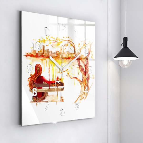 Reloj cuadrado Paisaje otoñal