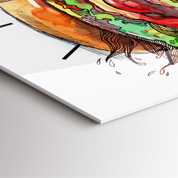 Reloj cuadrado Hamburguesa de queso XXL