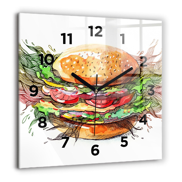 Reloj cuadrado Hamburguesa de queso XXL