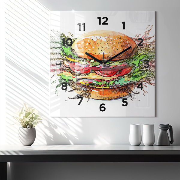 Reloj cuadrado Hamburguesa de queso XXL