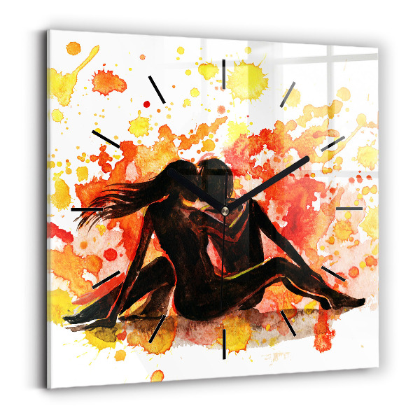 Reloj cuadrado Amor y una pareja de enamorados