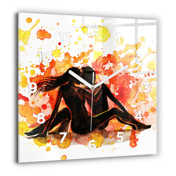 Reloj cuadrado Amor y una pareja de enamorados