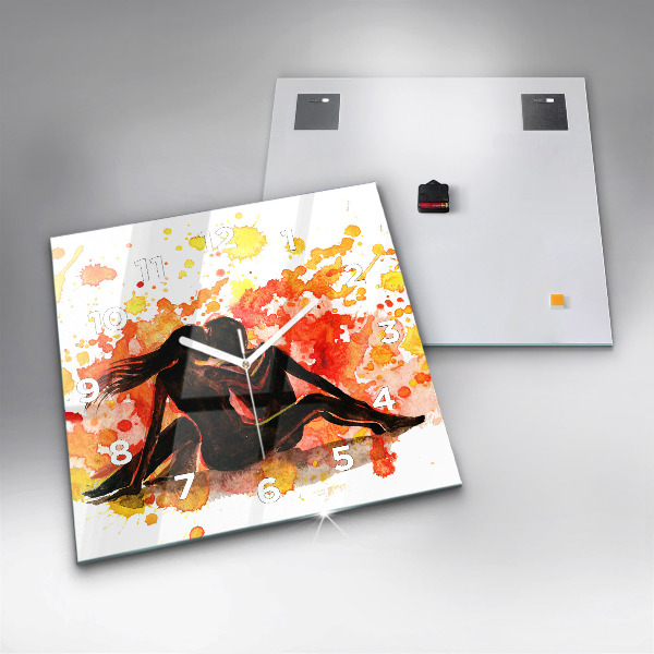 Reloj cuadrado Amor y una pareja de enamorados