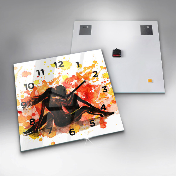 Reloj cuadrado Amor y una pareja de enamorados