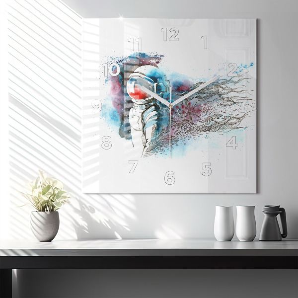 Reloj cuadrado Astronauta abstracto