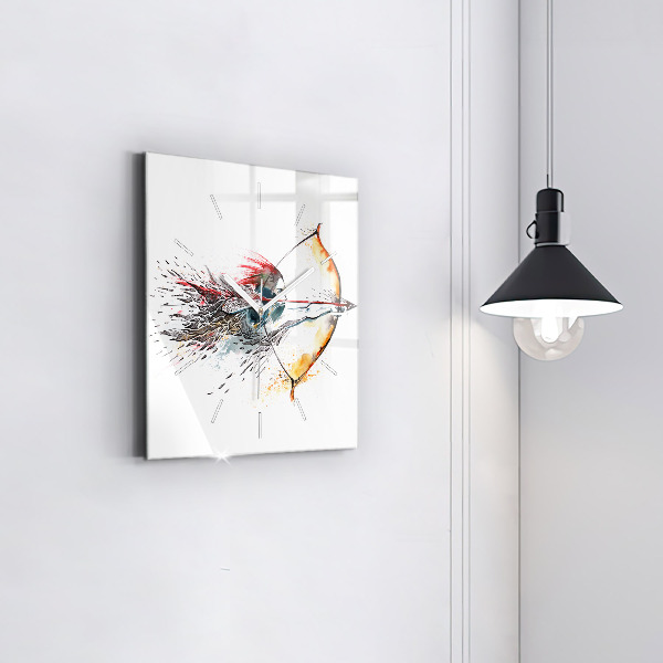 Reloj de pared cuadrado Un guerrero durante una cacería