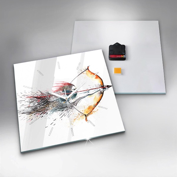 Reloj de pared cuadrado Un guerrero durante una cacería