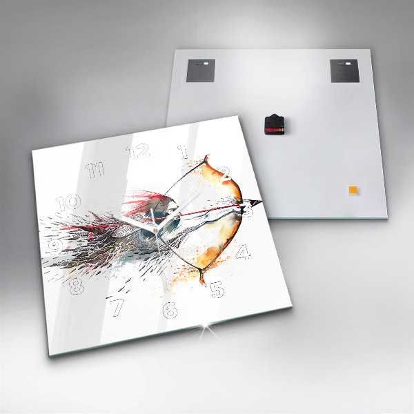 Reloj de pared cuadrado Un guerrero durante una cacería