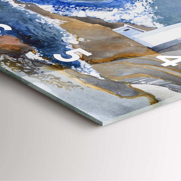 Reloj de pared cuadrado Mar y faro