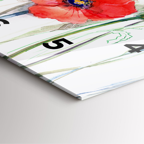 Reloj cuadrado Amapolas rojas pintadas