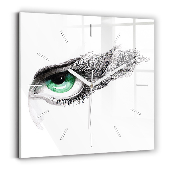 Reloj de pared cuadrado Ojo de hombre abstracto