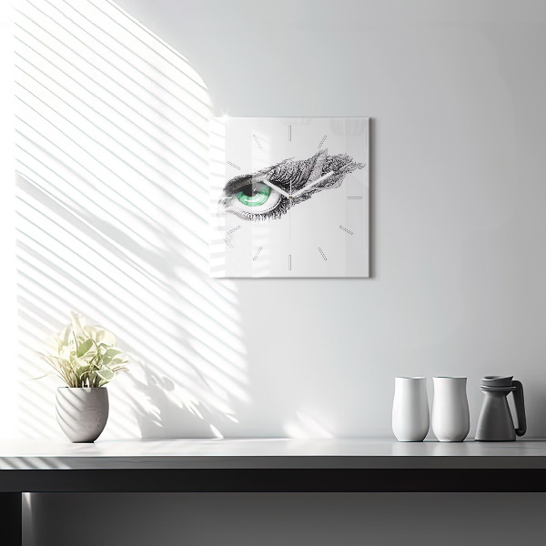 Reloj de pared cuadrado Ojo de hombre abstracto