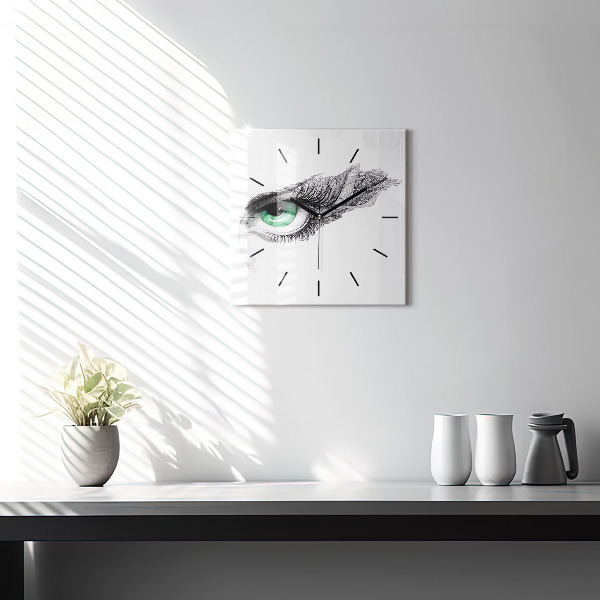 Reloj de pared cuadrado Ojo de hombre abstracto