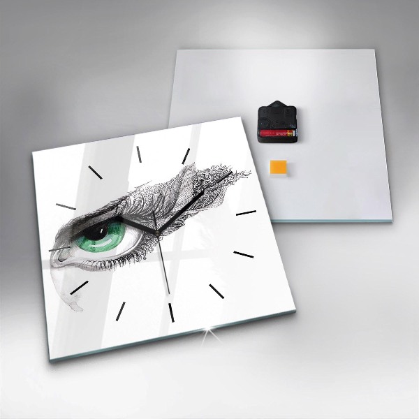 Reloj de pared cuadrado Ojo de hombre abstracto