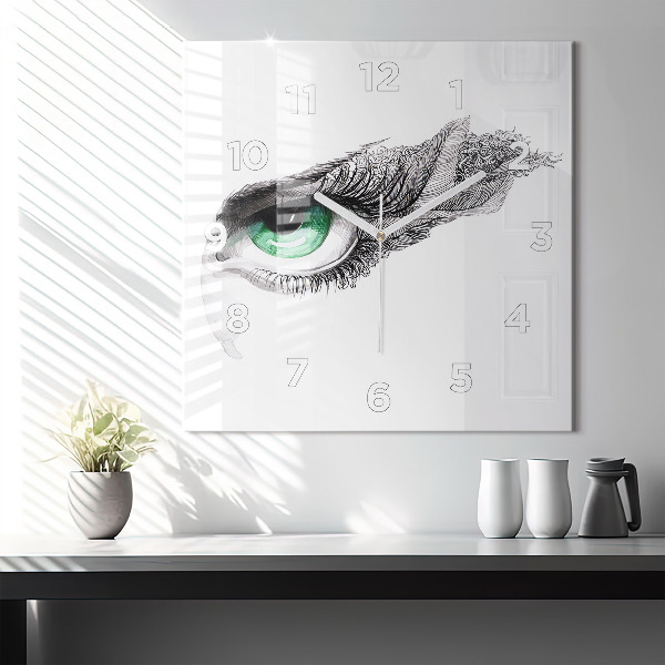 Reloj de pared cuadrado Ojo de hombre abstracto