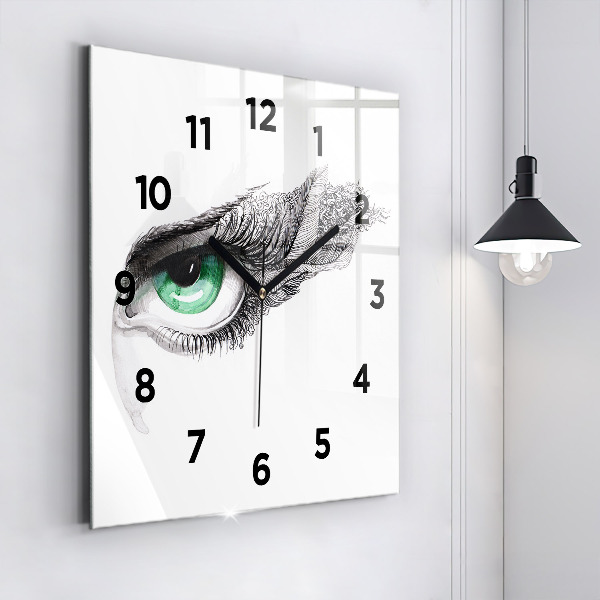 Reloj de pared cuadrado Ojo de hombre abstracto