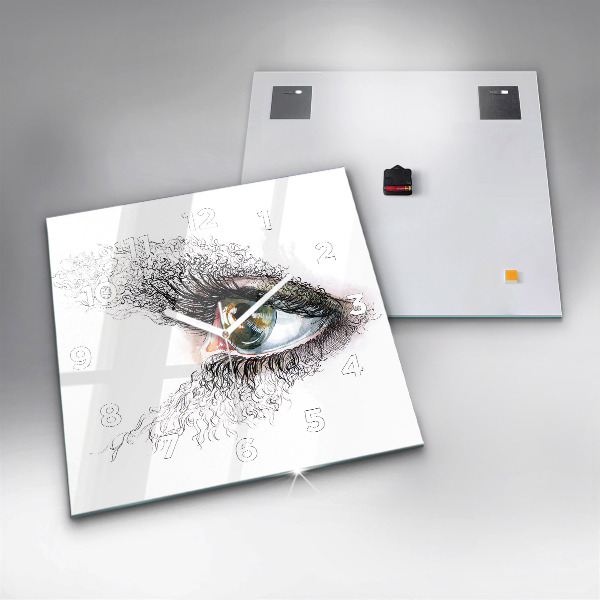 Reloj cuadrado Dibujo de un ojo humano
