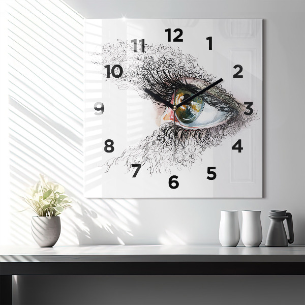 Reloj cuadrado Dibujo de un ojo humano