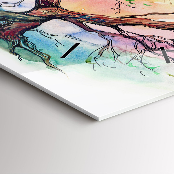 Reloj de pared cuadrado Árbol corazón naturaleza