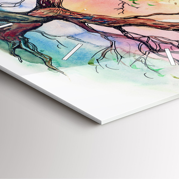 Reloj de pared cuadrado Árbol corazón naturaleza