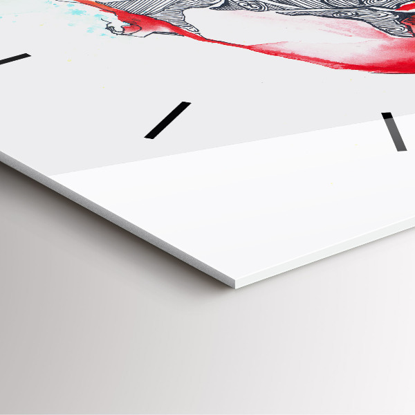 Reloj cuadrado Loro colorido en vuelo