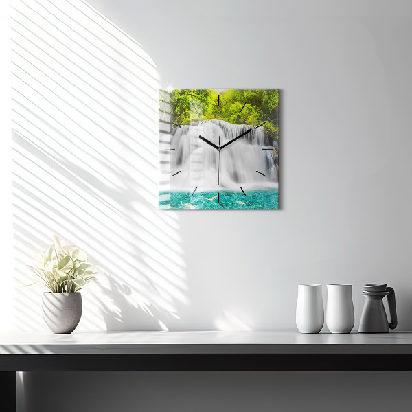 Reloj de pared cuadrado Cascada en Tailandia