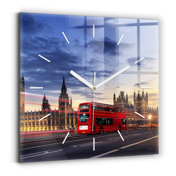 Reloj de pared cuadrado Autobús rojo de Londres