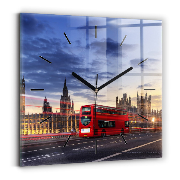 Reloj de pared cuadrado Autobús rojo de Londres