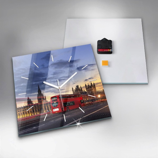 Reloj de pared cuadrado Autobús rojo de Londres