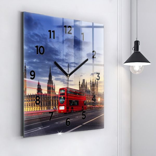 Reloj de pared cuadrado Autobús rojo de Londres