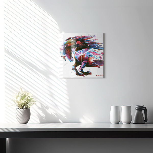 Reloj de pared cuadrado Caballo a la carrera