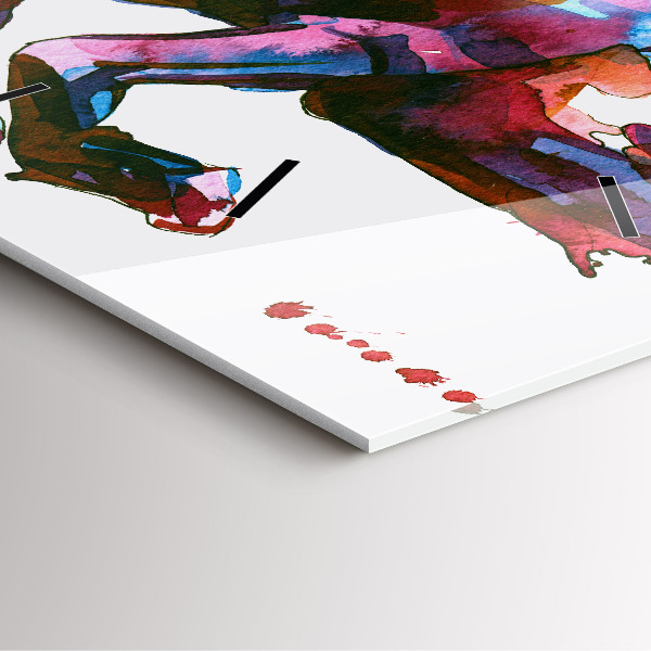 Reloj de pared cuadrado Caballo a la carrera