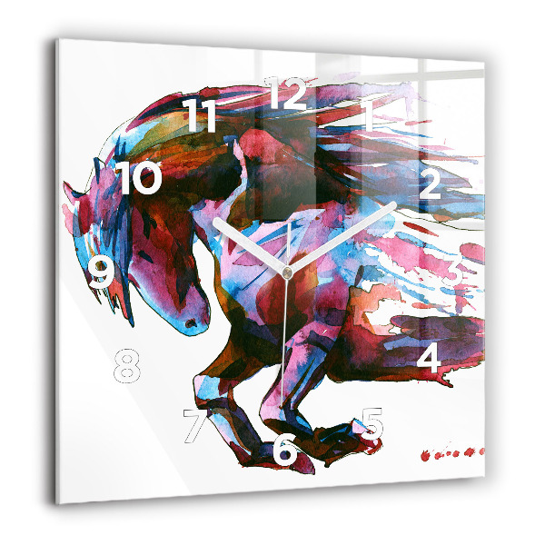 Reloj de pared cuadrado Caballo a la carrera