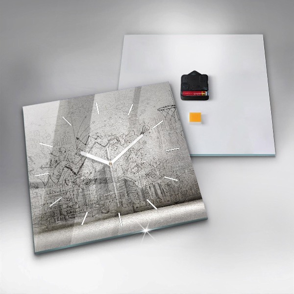 Reloj cuadrado Bosquejo de una ciudad