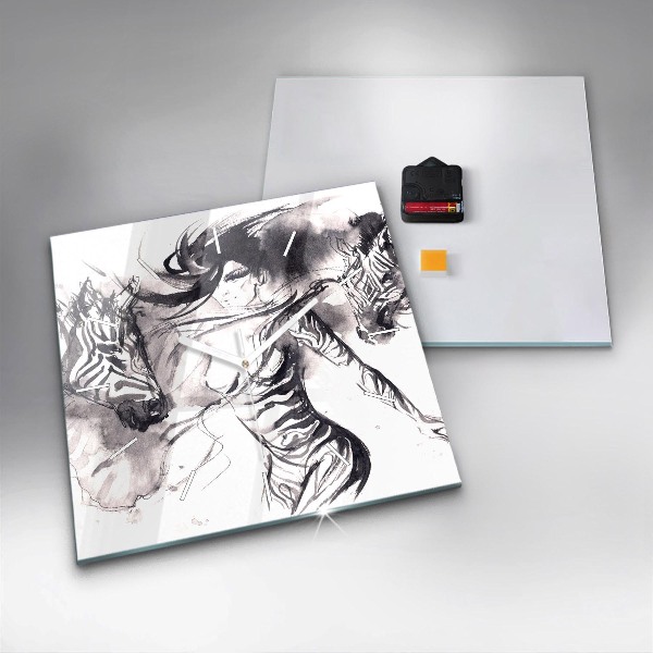 Reloj cuadrado Mujer y cebras