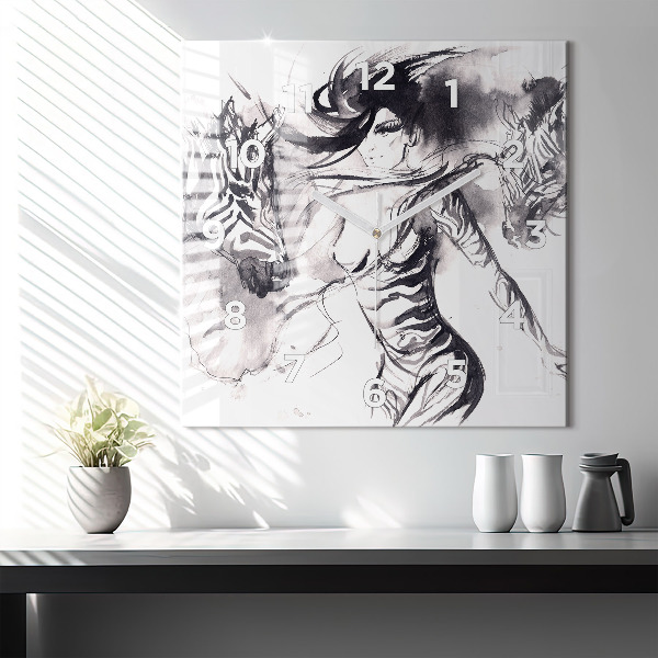 Reloj cuadrado Mujer y cebras